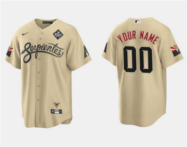 Men%27s Arizona Diamondbacks Active Player Custom Gold 2023 World Series City Connect Cool Base Stitched Baseball Jersey->miami dolphins->NFL Jersey